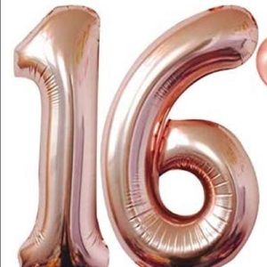 rose gold birthday balloons